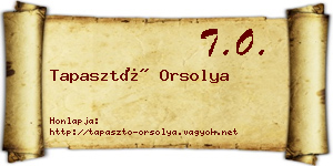 Tapasztó Orsolya névjegykártya